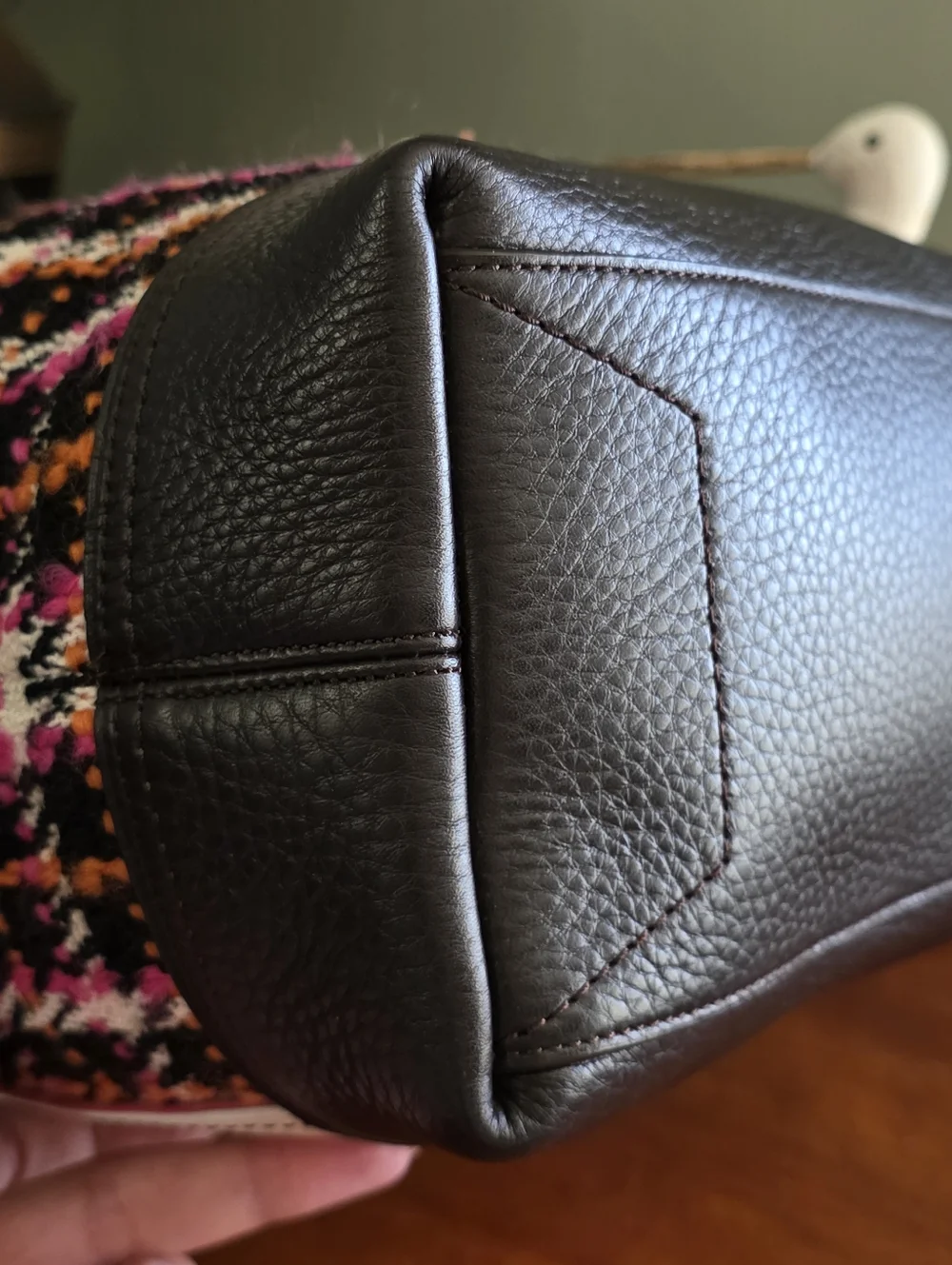 Coach Legacy 21146 Bouclé Leather Duffle Shoulder Bag Pink Black